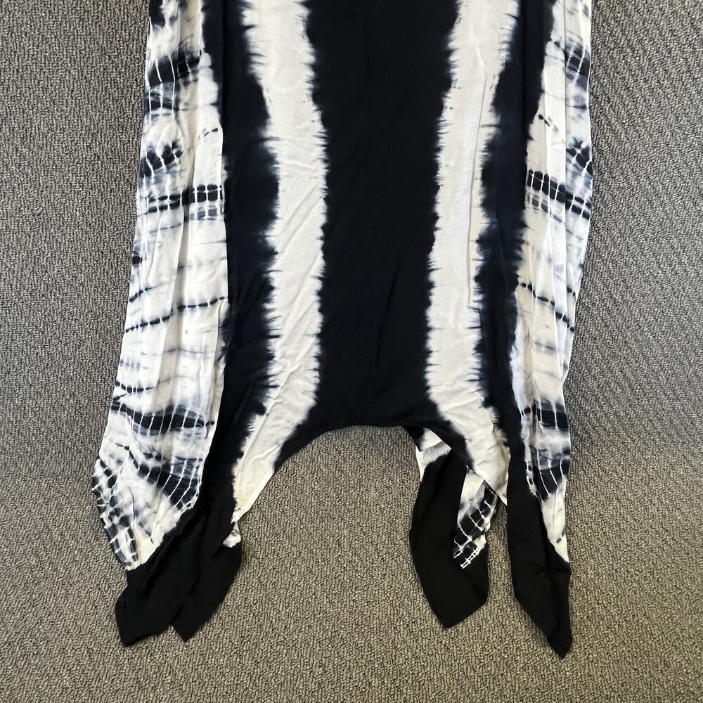 Orageous Black and grey tie-dye maxi dress with asymmetrical handkerchief hem Sm - Picture 2 of 8